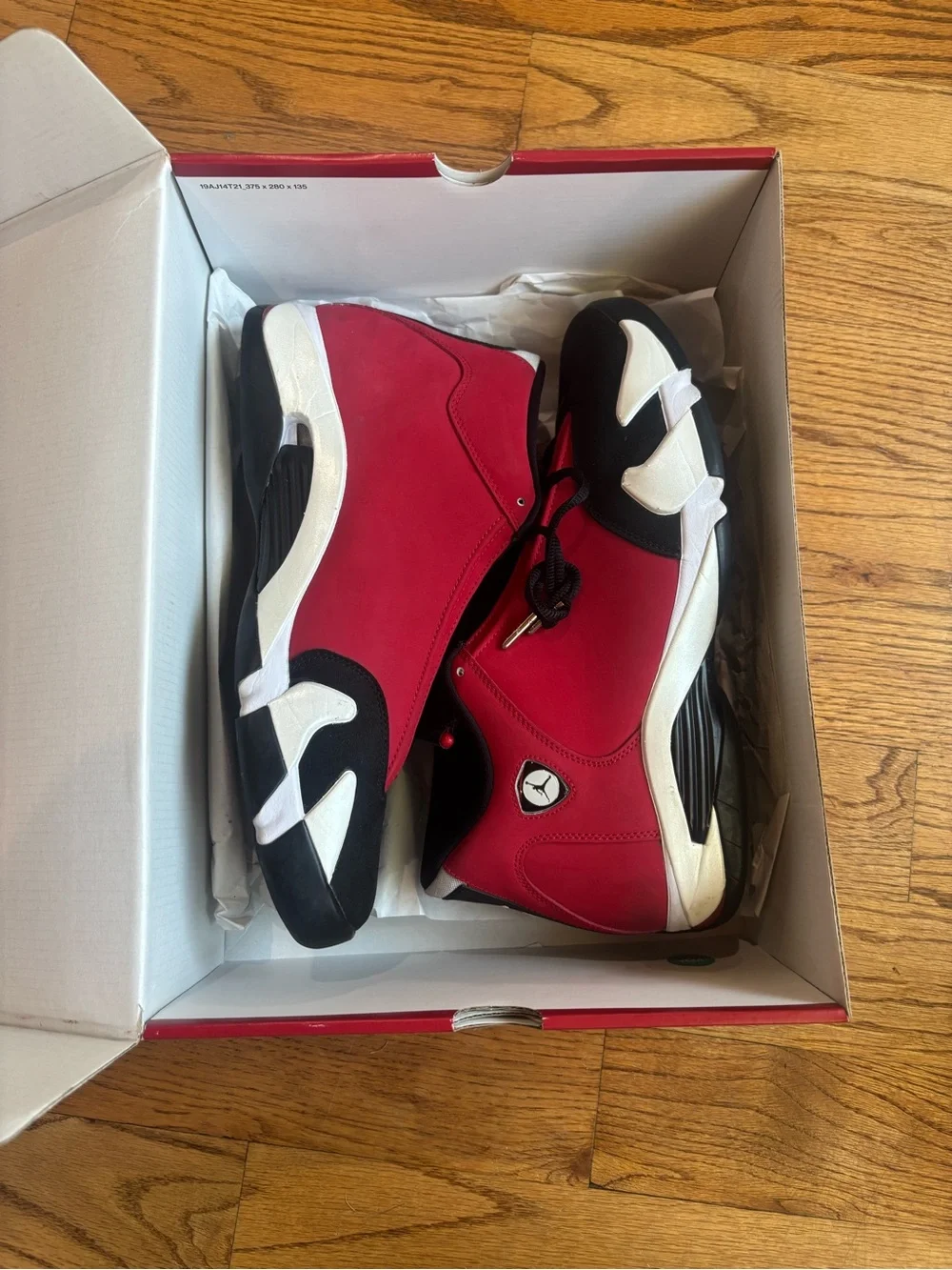 Air Jordan 14 Retro black red and white men size 13 with box